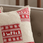 Handcrafted Nordic Noel Crochet Cushion Cover (16×16 inches) - Image 2