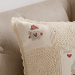 Handcrafted Gnome Love Crochet Cushion Cover (16*16 inches) - Image 2