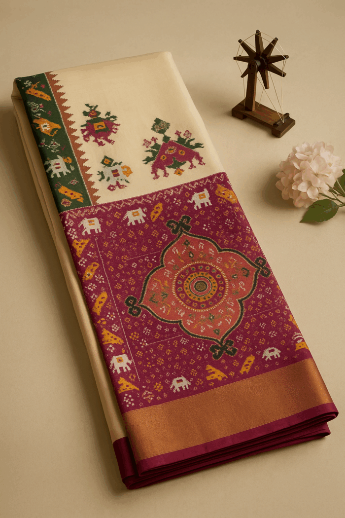 23eb86ff-8b6c-4297-88f8-5d9f16c6b2e4 Pochampally Ikkat Silk Saree (7) - Image 1