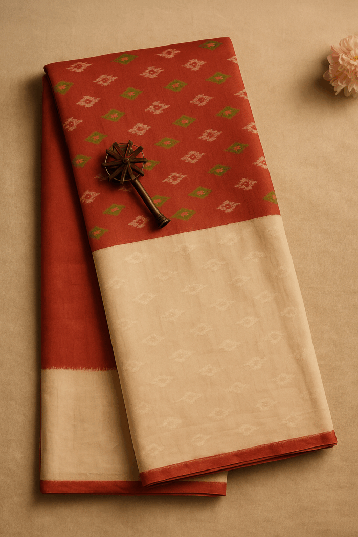2cbe12b3-35c7-4f8c-80c1-c184106fef0b Pochampally Ikkat Silk Saree (13) - Image 1