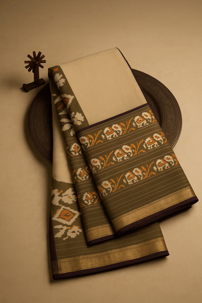 314c5bda-1917-4895-adce-c515e87febb9 Pochampally Ikkat Silk Saree (4) - Image 1