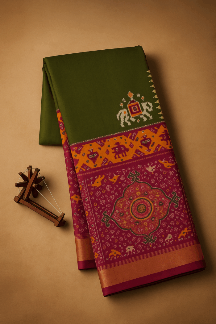 3e9be63e-b335-40b1-8256-ae29ec0cd037 Pochampally Ikkat Silk Saree (6) - Image 1