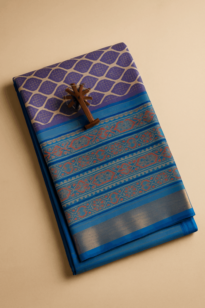55ea7ea8-420d-4607-929e-3a1e28755d01 Pochampally Ikkat Silk Saree (8) - Image 1