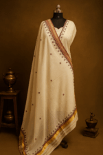 Off-white – 3-Piece Handloom Cotton Unstitched Salwar Set - Image 2