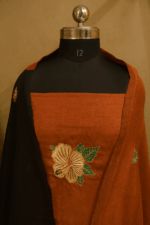 Off-white – 3-Piece Handloom Cotton Unstitched Salwar Set - Image 4