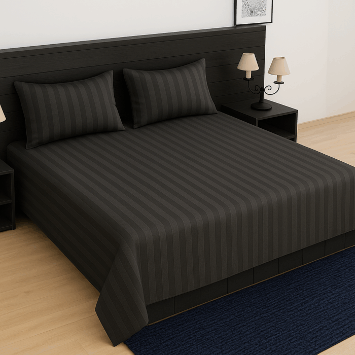 a923ed40-247d-4ff5-98f3-6f7374e0f5b8 Premium 400 TC Cotton Striped Bedsheet with 2 Pillow Covers (15) - Image 1