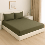 Premium 400 TC Plain Cotton Bedsheet with 2 Pillow Covers (6) - Image 2