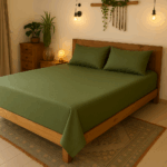 Premium 400 TC Plain Cotton Bedsheet with 2 Pillow Covers (7)