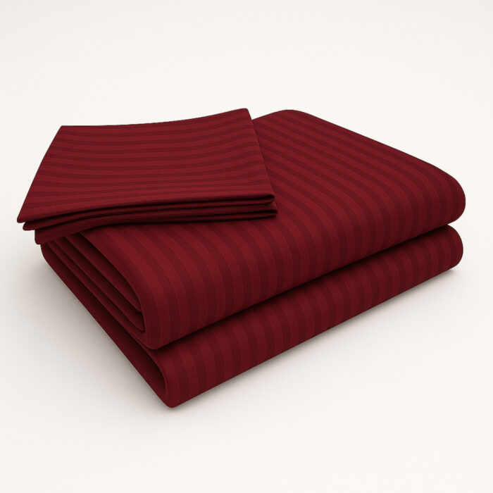 Premium 400 TC Cotton Striped Bedsheet with 2 Pillow Covers (13) - Image 3