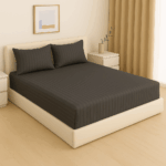 Premium 400 TC Cotton Striped Bedsheet with 2 Pillow Covers (15) - Image 2