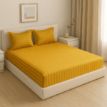 Premium 400 TC Cotton Striped Bedsheet with 2 Pillow Covers (20) - Image 2
