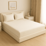 Premium 400 TC Cotton Striped Bedsheet with 2 Pillow Covers (21) - Image 2