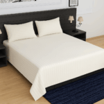 Premium 400 TC Cotton Striped Bedsheet with 2 Pillow Covers (21)