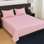 Premium 400 TC Cotton Striped Bedsheet with 2 Pillow Covers (22)