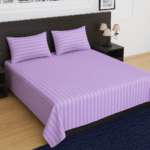 Premium 400 TC Cotton Striped Bedsheet with 2 Pillow Covers (25)