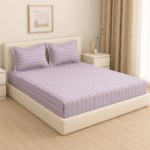 Premium 400 TC Cotton Striped Bedsheet with 2 Pillow Covers (25) - Image 2