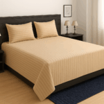 Premium 400 TC Cotton Striped Bedsheet with 2 Pillow Covers (28)