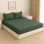 Premium 400 TC Plain Cotton Bedsheet with 2 Pillow Covers (8) - Image 2