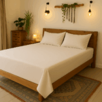 Premium 400 TC Plain Cotton Bedsheet with 2 Pillow Covers (11)