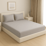 Premium 400 TC Plain Cotton Bedsheet with 2 Pillow Covers (12) - Image 2