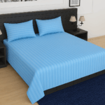 Premium 400 TC Cotton Striped Bedsheet with 2 Pillow Covers (29)