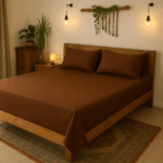 Premium 400 TC Plain Cotton Bedsheet with 2 Pillow Covers (4)