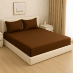 Premium 400 TC Plain Cotton Bedsheet with 2 Pillow Covers (4) - Image 2