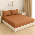 Premium 400 TC Plain Cotton Bedsheet with 2 Pillow Covers (6) - Image 2