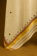 Off-white – 3-Piece Handloom Cotton Unstitched Salwar Set - Image 3
