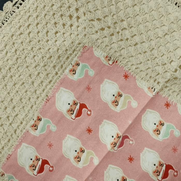 Handcrafted Santa Joy Crochet Cushion Cover - Image 2
