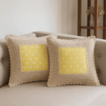 Handcrafted Sunny Heart Crochet Cushion Cover (18×18 inches)