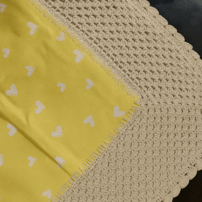 Handcrafted Sunny Heart Crochet Cushion Cover (18×18 inches) - Image 2