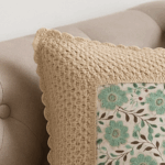 Handcrafted Mint Blossom Crochet Cushion Cover (18×18 inches) - Image 2