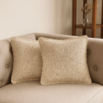 Handcrafted Classic Beige Crochet Cushion Cover (18×18 inches)