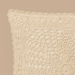 Handcrafted Classic Beige Crochet Cushion Cover (18×18 inches) - Image 2