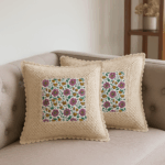 Handcrafted Yellow Floral Crochet Cushion Cover (18×18 inches)