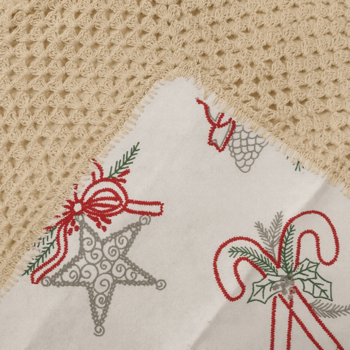 Handcrafted Holiday Star Crochet Cushion Cover - Image 2