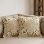 Handcrafted Citrus Charm Crochet Cushion Cover (18×18 inches)