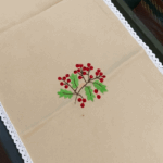 Handcrafted Berry Bloom Cross stitched embroidery Runner (80 x 14 inches) - Image 2