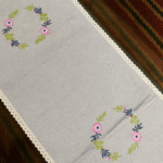 Handcrafted Floral Wreath Crochet Runner (80 x 14 inches) - Image 2