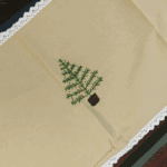Handcrafted Festive Pine Cross stitched embroidery Runner (80 x 14 inches) - Image 2