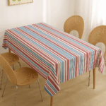 Handwoven Cotton Multicolour Striped tablecloth (1) - Image 2