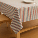 Handwoven Cotton Multicolour Striped tablecloth (1) - Image 3