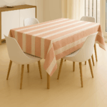 Handwoven Cotton Orange Striped tablecloth (14) - Image 2