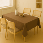Handwoven Cotton Brown Plain Tablecloth (18)