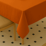 Handwoven Cotton Orange Plain Tablecloth (19) - Image 2