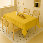 Handwoven Cotton Yellow Striped tablecloth (24)