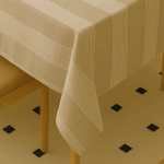 Handwoven Cotton Yellow Striped tablecloth (25) - Image 2