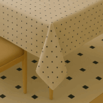 Handwoven Cotton White and Black dot printed tablecloth (27) - Image 2