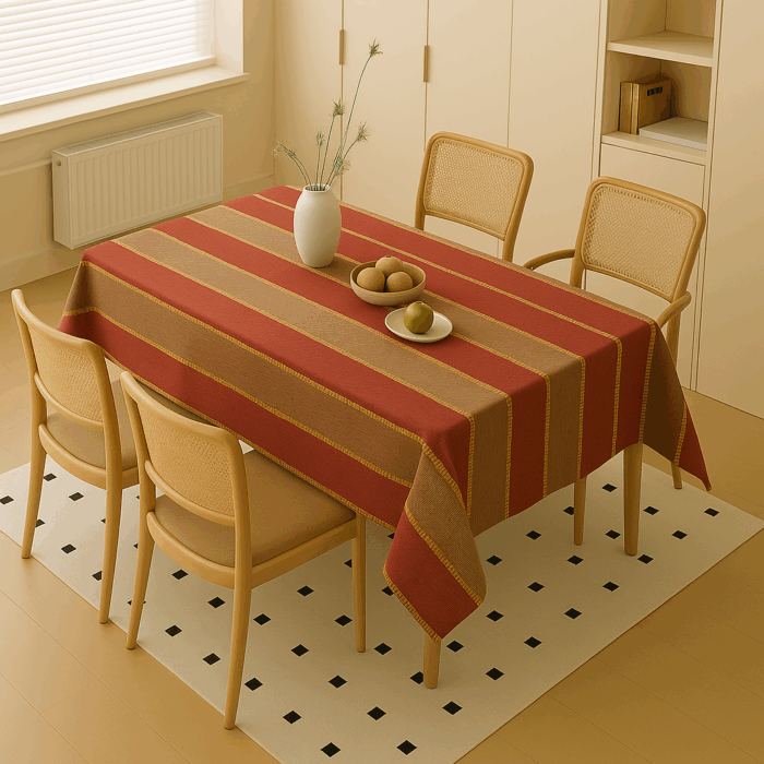 tc29(1) Handwoven Cotton Multi colour Striped tablecloth (28) - Image 1
